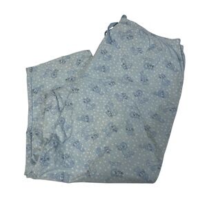 Fashion Bug Women’s Plus Size 22/24 Blue Pajama Pants with Cat Print 100% cotton